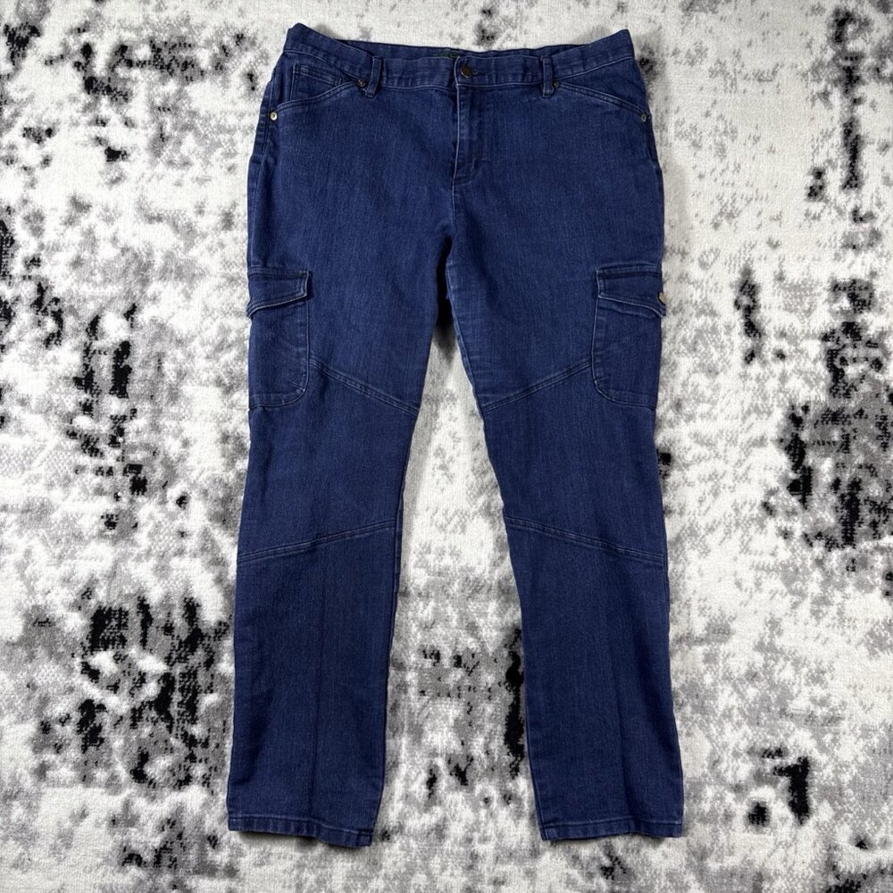 Lauren Ralph Lauren Jeans Womens Size 16 Dark Wash Cargo Vintage Skater Grunge